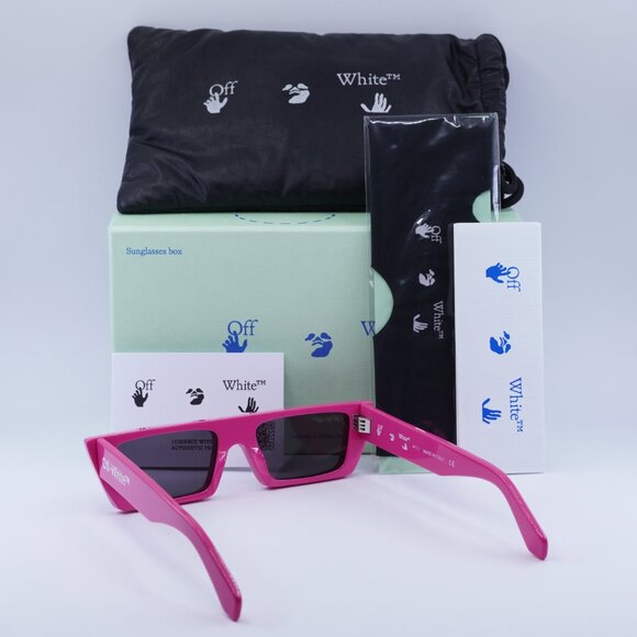 Off-White OERI010 MARFA 3207 Rectangle Sunglasses – Fuchsia/Grey - Picture 4 of 9